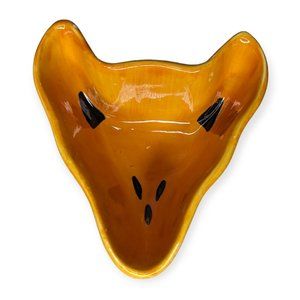 Ceramic Orange Figural Fox Bowl